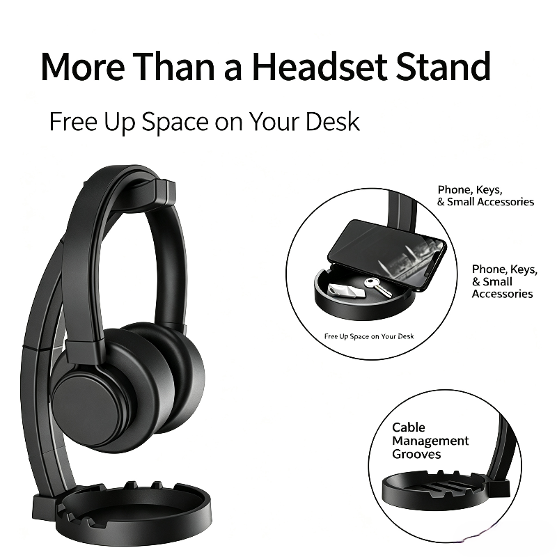 Headphone Stand With Storage T - огляд і ціна Headphone Stand Desk