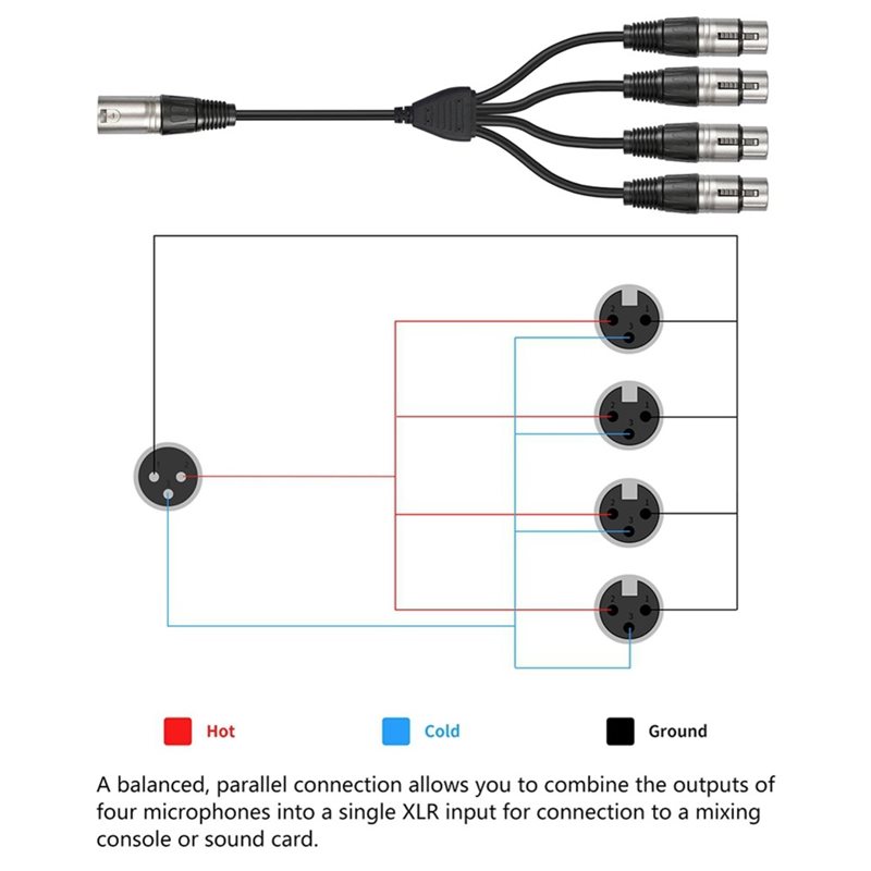 PHILE-3 Pin XLR 1 Male To 4 Fe - огляд і ціна Audio Splitter Y